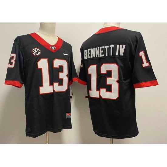 Men Georgia Bulldogs #13 Stetson Bennett IV Black College Football Game Jersey->georgia bulldogs->NCAA Jersey