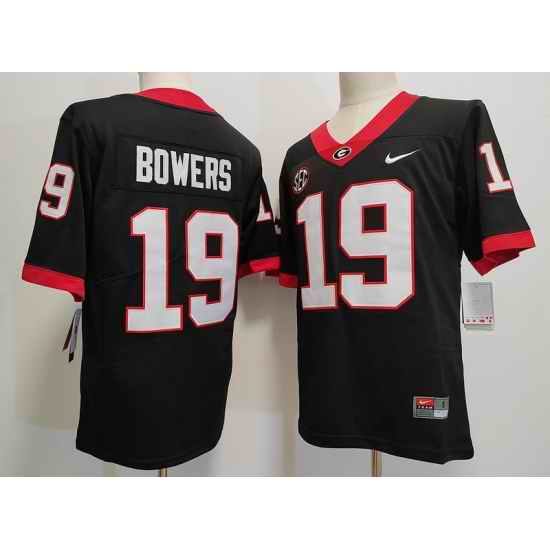 Men Georgia Bulldogs #19 Brock Bowers Black College Football Game Jersey->georgia bulldogs->NCAA Jersey