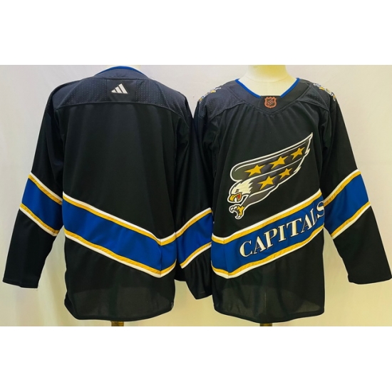 Men Washington Capitals Blank Black 2022 #23 Reverse Retro Stitched Jersey->washington capitals->NHL Jersey