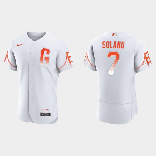 San Francisco San Francisco Giants #7 Donovan Solano Men’s 2021 City Connect Authentic White Jersey Men’s->san francisco giants->MLB Jersey