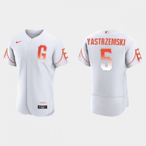 San Francisco San Francisco Giants #5 Mike Yastrzemski Men’s 2021 City Connect Authentic White Jersey Men’s->san francisco giants->MLB Jersey