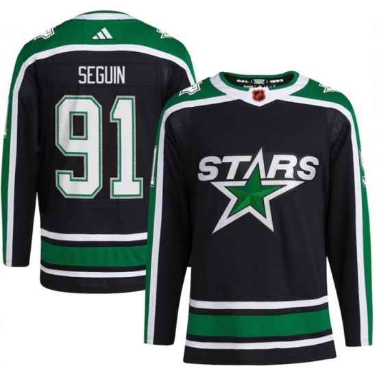 Men Dallas Stars 91 Tyler Seguin Black 2022 #23 Reverse Retro Stitched Jersey->anaheim ducks->NHL Jersey