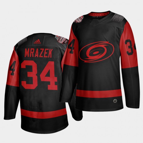 Carolina Carolina Hurricanes #34 Petr Mrazek Black Men’s 2021 Stadium Series Outdoor Game Jersey Men’s->carolina hurricanes->NHL Jersey