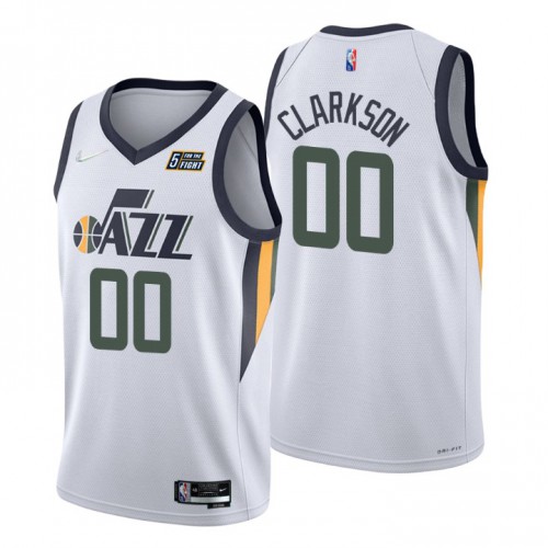 Nike Utah Jazz #00 Jordan Clarkson White Men’s 2021-22 NBA 75th Anniversary Diamond Swingman Jersey – Association Edition Men’s