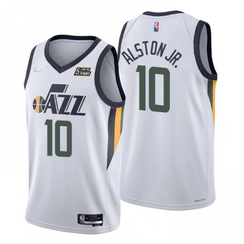 Nike Utah Jazz #10 Derrick Alston Jr. White Men’s 2021-22 NBA 75th Anniversary Diamond Swingman Jersey – Association Edition Men’s