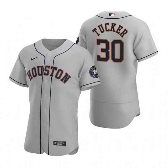 Men Houston Astros #30 Kyle Tucker Gray Flex Base Stitched Jersey