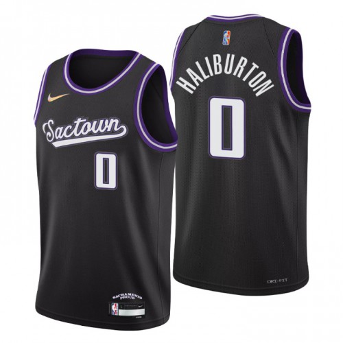 Sacramento Sacramento Kings #0 Tyrese Haliburton Men’s Nike Black 2021/22 Swingman NBA Jersey – City Edition Men’s->sacramento kings->NBA Jersey