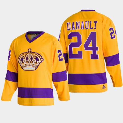 Adidas Los Angeles Kings #24 Phillip Danault Team Classics Gold Men’s NHL 2022 Throwback Jersey Men’s->los angeles kings->NHL Jersey