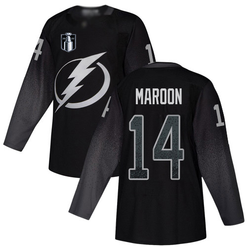 Adidas Tampa Bay Lightning #14 Pat Maroon Black 2022 Stanley Cup Final Patch Alternate Authentic Stitched NHL Jersey Men’s
