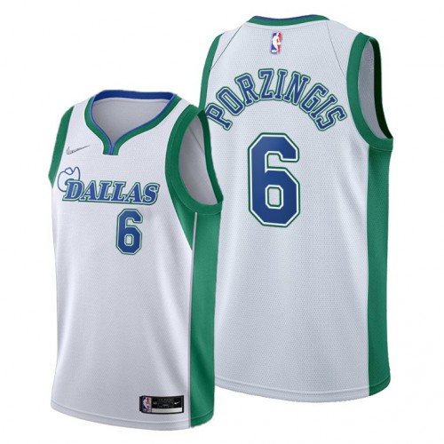 Dallas Dallas Mavericks #6 Kristaps Porzingis Men’s 2021-22 City Edition White NBA Jersey Men’s