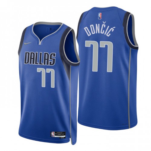 Nike Dallas Mavericks #77 Luka Doncic Blue Men’s 2021-22 NBA 75th Anniversary Diamond Swingman Jersey – Icon Edition Men’s