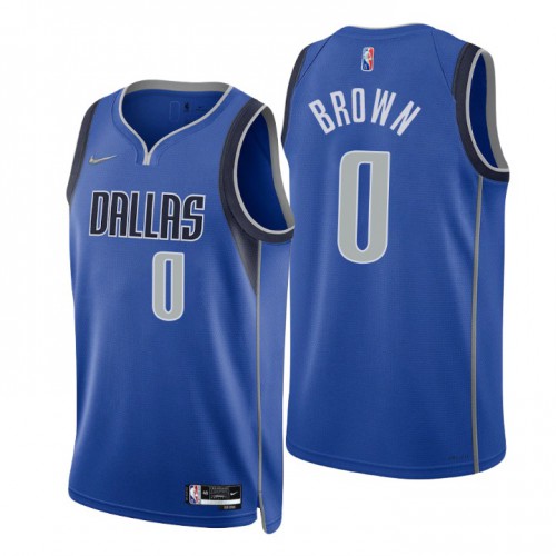 Nike Dallas Mavericks #0 Sterling Brown Blue Men’s 2021-22 NBA 75th Anniversary Diamond Swingman Jersey – Icon Edition Men’s->dallas mavericks->NBA Jersey