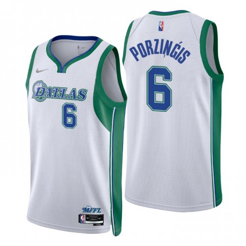 Dallas Dallas Mavericks #6 Kristaps Porzingis Men’s Nike White 2021/22 Swingman NBA Jersey – City Edition Men’s->dallas mavericks->NBA Jersey