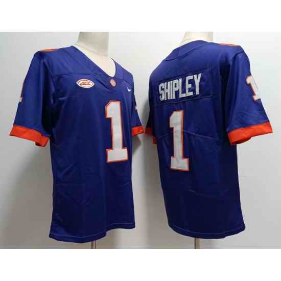 Men Clemson Tigers #1 Will Shipley College Purple Football Game Jersey->alabama crimson tide->NCAA Jersey