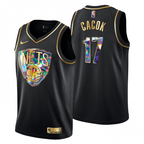 Brooklyn Brooklyn Nets #17 Devontae Cacok Men’s Golden Edition Diamond Logo 2021/22 Swingman Jersey – Black Men’s->brooklyn nets->NBA Jersey