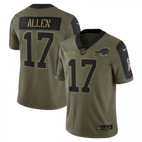 Buffalo Buffalo Bills #17 Josh Allen Olive Nike 2021 Salute To Service Limited Player Jersey Men’s->buffalo bills->NFL Jersey