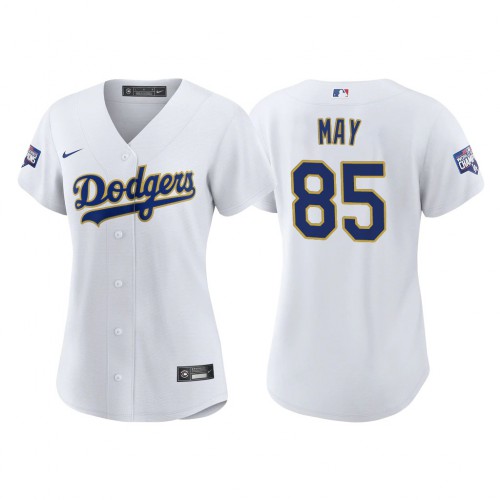 Los Angeles Los Angeles Dodgers #85 Dustin May Women’s Nike 2021 Gold Program World Series Champions MLB Jersey Whtie Womens->women mlb jersey->Women Jersey