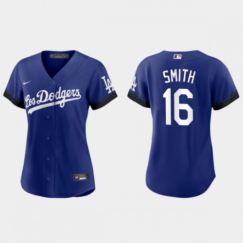 Los Angeles Los Angeles Dodgers #16 Will Smith Nike Women’s 2021 City Connect MLB Jersey Royal Womens