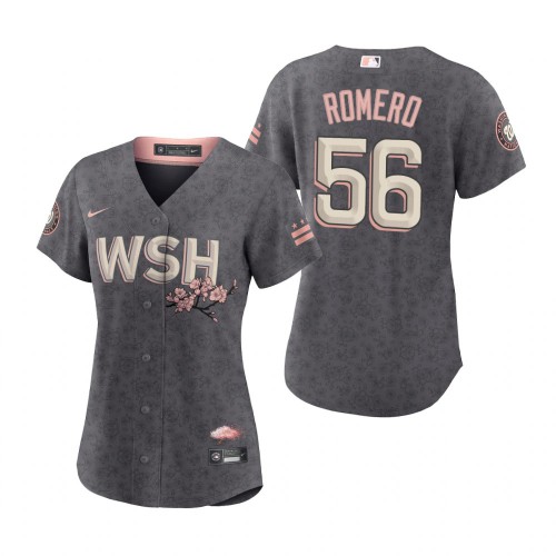 Washington Washington Nationals #56 Seth Romero Women’s Nike Gray 2022 City Connect Replica Jersey Womens->women mlb jersey->Women Jersey