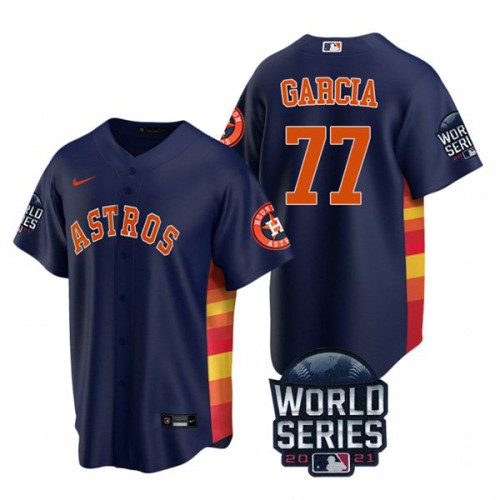 Houston Houston Astros #77 Luis Garcia Youth Nike 150th Anniversary 2021 World Series Game MLB Jersey – Navy Youth->youth mlb jersey->Youth Jersey