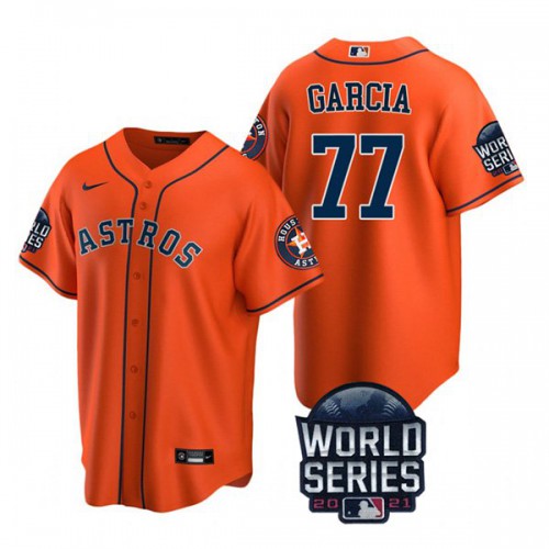 Houston Houston Astros #77 Luis Garcia Youth Nike 150th Anniversary 2021 World Series Game MLB Jersey – Orange Youth->youth mlb jersey->Youth Jersey