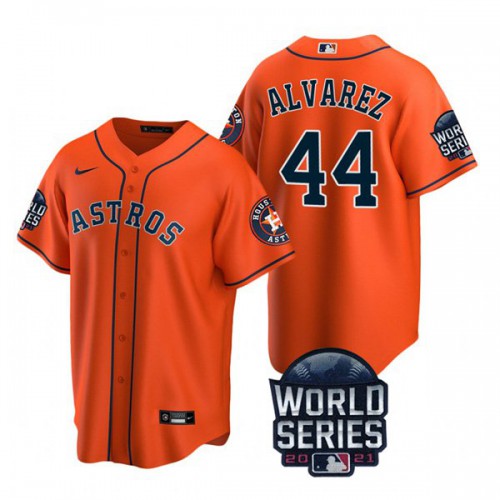 Houston Houston Astros #44 Yordan Alvarez Youth Nike 150th Anniversary 2021 World Series Authentic MLB Jersey – Orange Youth