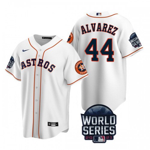 Houston Houston Astros #44 Yordan Alvarez Youth Nike 150th Anniversary 2021 World Series Authentic MLB Jersey – White Youth->youth mlb jersey->Youth Jersey