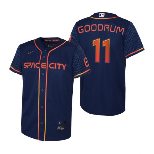 Houston Houston Astros #11 Niko Goodrum Navy Youth Nike 2022 City Connect Replica MLB Jersey Youth->youth mlb jersey->Youth Jersey