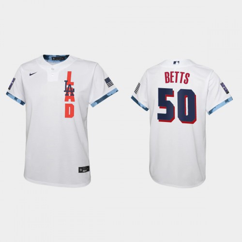 Los Angeles Los Angeles Dodgers #50 Mookie Betts Youth 2021 Mlb All Star Game White Jersey Youth
