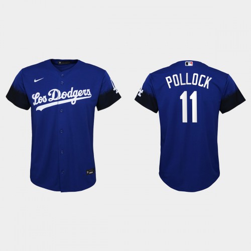 Los Angeles Los Angeles Dodgers #11 A.J. Pollock Nike Youth 2021 City Connect MLB Jersey Royal Youth