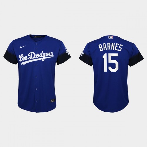 Los Angeles Los Angeles Dodgers #15 Austin Barnes Nike Youth 2021 City Connect MLB Jersey Royal Youth