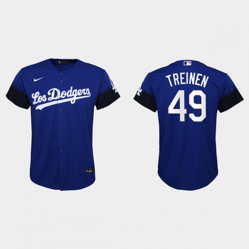 Los Angeles Los Angeles Dodgers #49 Blake Treinen Nike Youth 2021 City Connect MLB Jersey Royal Youth