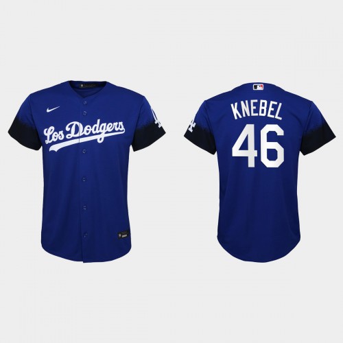 Los Angeles Los Angeles Dodgers #46 Corey Knebel Nike Youth 2021 City Connect MLB Jersey Royal Youth