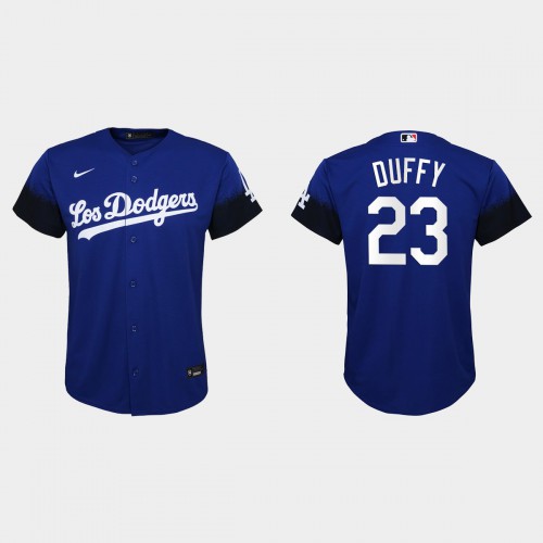 Los Angeles Los Angeles Dodgers #23 Danny Duffy Nike Youth 2021 City Connect MLB Jersey Royal Youth