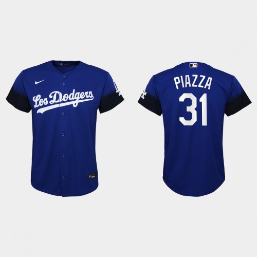Los Angeles Los Angeles Dodgers #31 Mike Piazza Nike Youth 2021 City Connect MLB Jersey Royal Youth