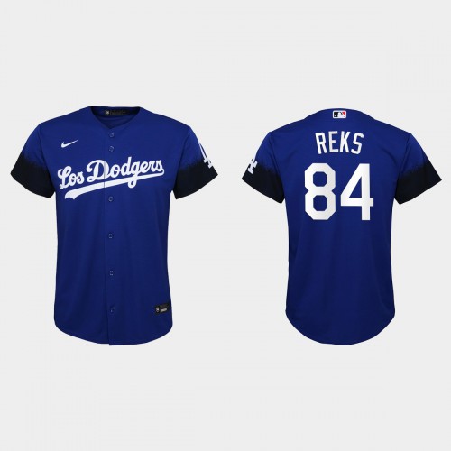 Los Angeles Los Angeles Dodgers #84 Zach Reks Nike Youth 2021 City Connect MLB Jersey Royal Youth