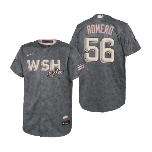 Washington Washington Nationals #56 Seth Romero Youth Nike Gray 2022 City Connect Replica Jersey Youth->youth mlb jersey->Youth Jersey