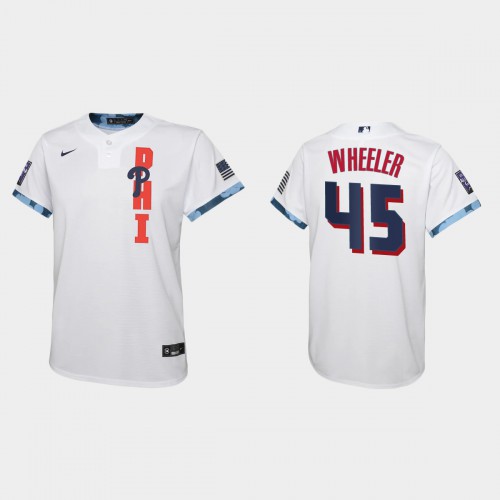 Philadelphia Philadelphia Phillies #45 Zack Wheeler Youth 2021 Mlb All Star Game White Jersey Youth