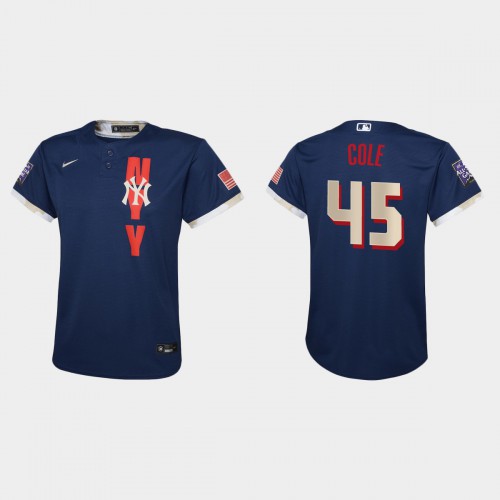 New York New York Yankees #45 Gerrit Cole Youth 2021 Mlb All Star Game Navy Jersey Youth