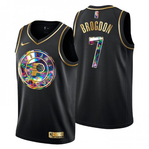 Indiana Indiana Pacers #7 Malcolm Brogdon Men’s Golden Edition Diamond Logo 2021/22 Swingman Jersey – Black Men’s->indiana pacers->NBA Jersey