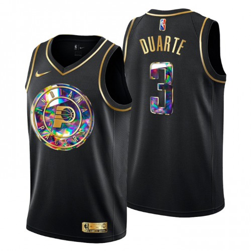 Indiana Indiana Pacers #3 Chris Duarte Men’s Golden Edition Diamond Logo 2021/22 Swingman Jersey – Black Men’s->indiana pacers->NBA Jersey