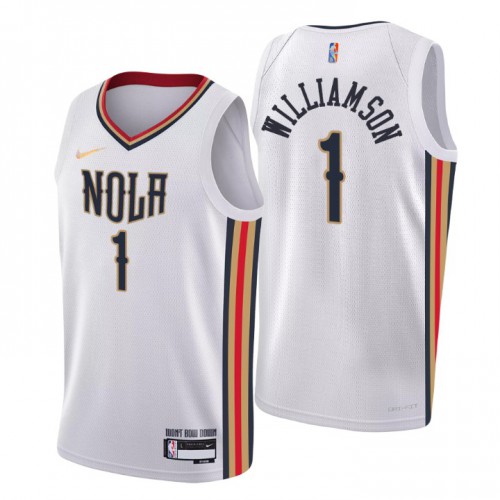 New Orleans New Orleans Pelicans #1 Zion Williamson Men’s Nike White 2021/22 Swingman NBA Jersey – City Edition Men’s