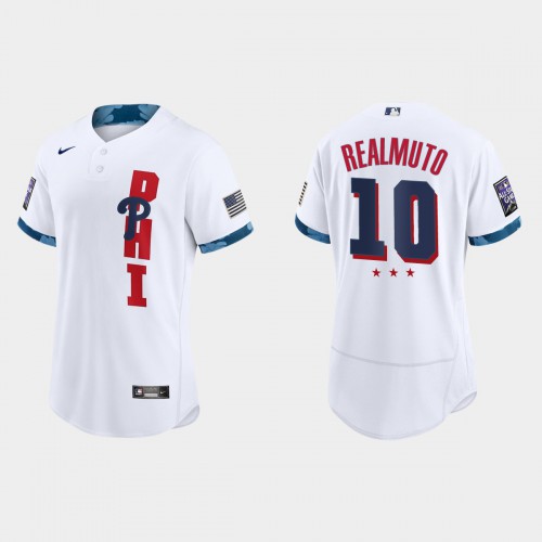 Philadelphia Philadelphia Phillies #10 JT Realmuto 2021 Mlb All Star Game Authentic White Jersey Men’s