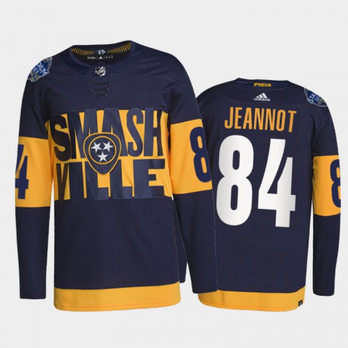 Adidas Nashville Predators #84 Tanner Jeannot Men’s 2022 Stadium Series Authentic NHL Jersey – Navy Men’s->nashville predators->NHL Jersey