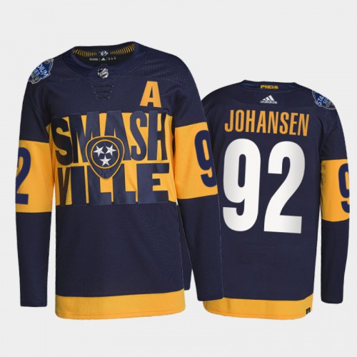 Adidas Nashville Predators #92 Ryan Johansen Men’s 2022 Stadium Series Authentic NHL Jersey – Navy Men’s->nashville predators->NHL Jersey