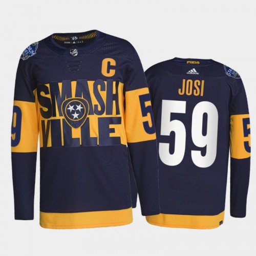 Adidas Nashville Predators #59 Roman Josi Men’s 2022 Stadium Series Authentic NHL Jersey – Navy Men’s->nashville predators->NHL Jersey