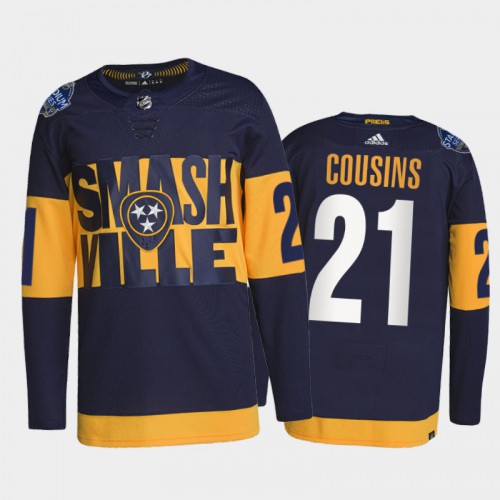 Adidas Nashville Predators #21 Nick Cousins Men’s 2022 Stadium Series Authentic NHL Jersey – Navy Men’s->nashville predators->NHL Jersey