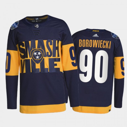 Adidas Nashville Predators #90 Mark Borowiecki Men’s 2022 Stadium Series Authentic NHL Jersey – Navy Men’s->nashville predators->NHL Jersey