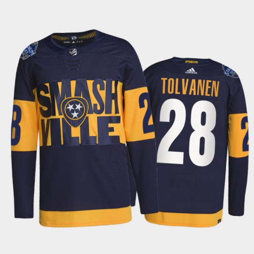 Adidas Nashville Predators #28 Eeli Tolvanen Men’s 2022 Stadium Series Authentic NHL Jersey – Navy Men’s->nashville predators->NHL Jersey