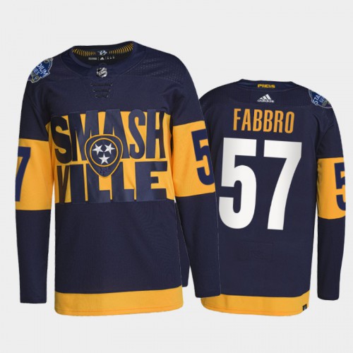 Adidas Nashville Predators #57 Dante Fabbro Men’s 2022 Stadium Series Authentic NHL Jersey – Navy Men’s->nashville predators->NHL Jersey